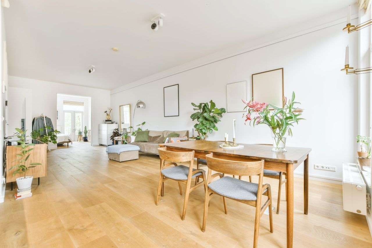 dining room with wooden furniture